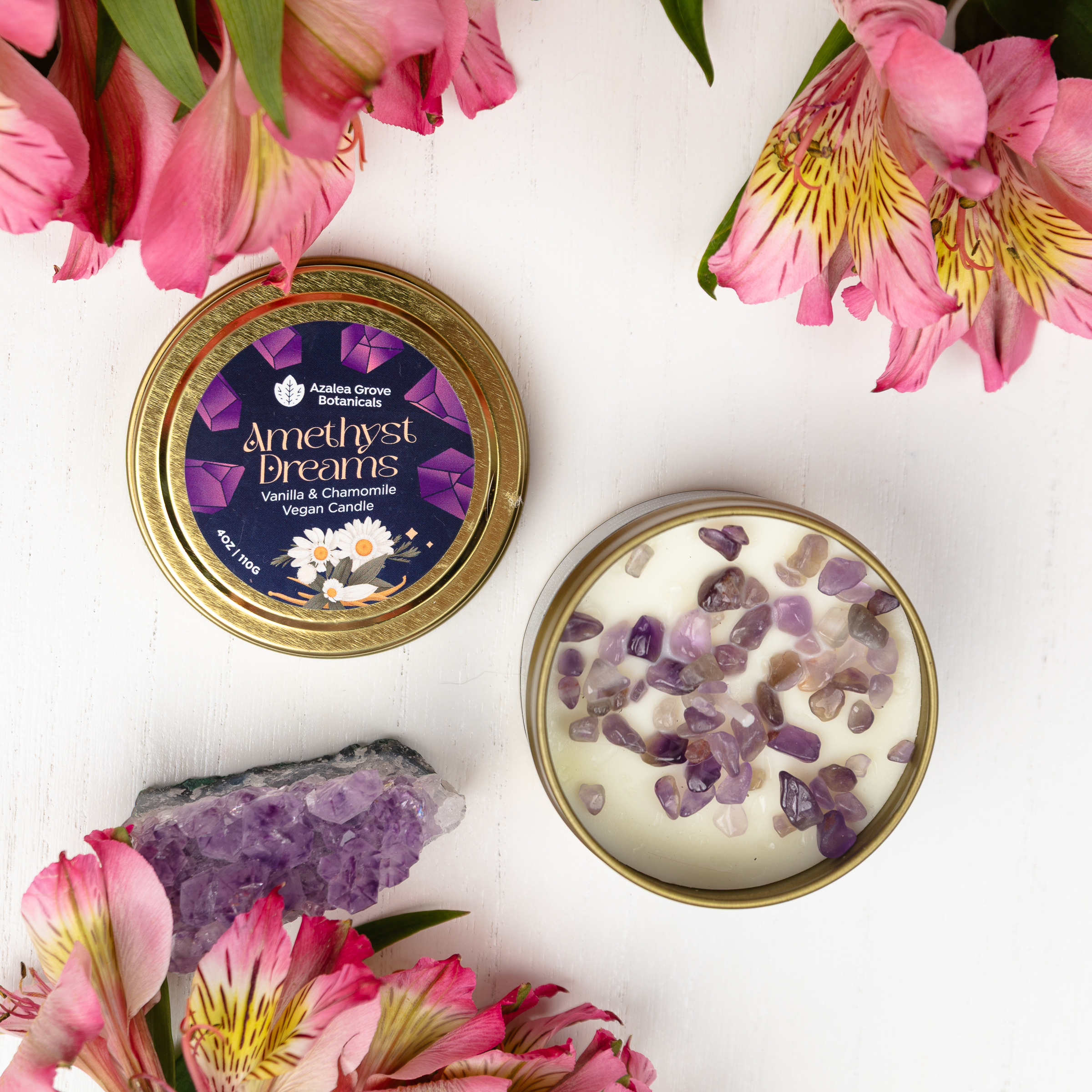 "Amethyst Dreams" - Vanilla & Chamomile Candle