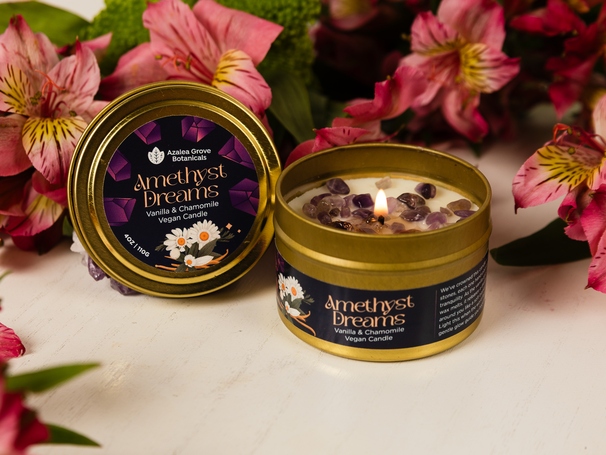 "Amethyst Dreams" - Vanilla & Chamomile Candle