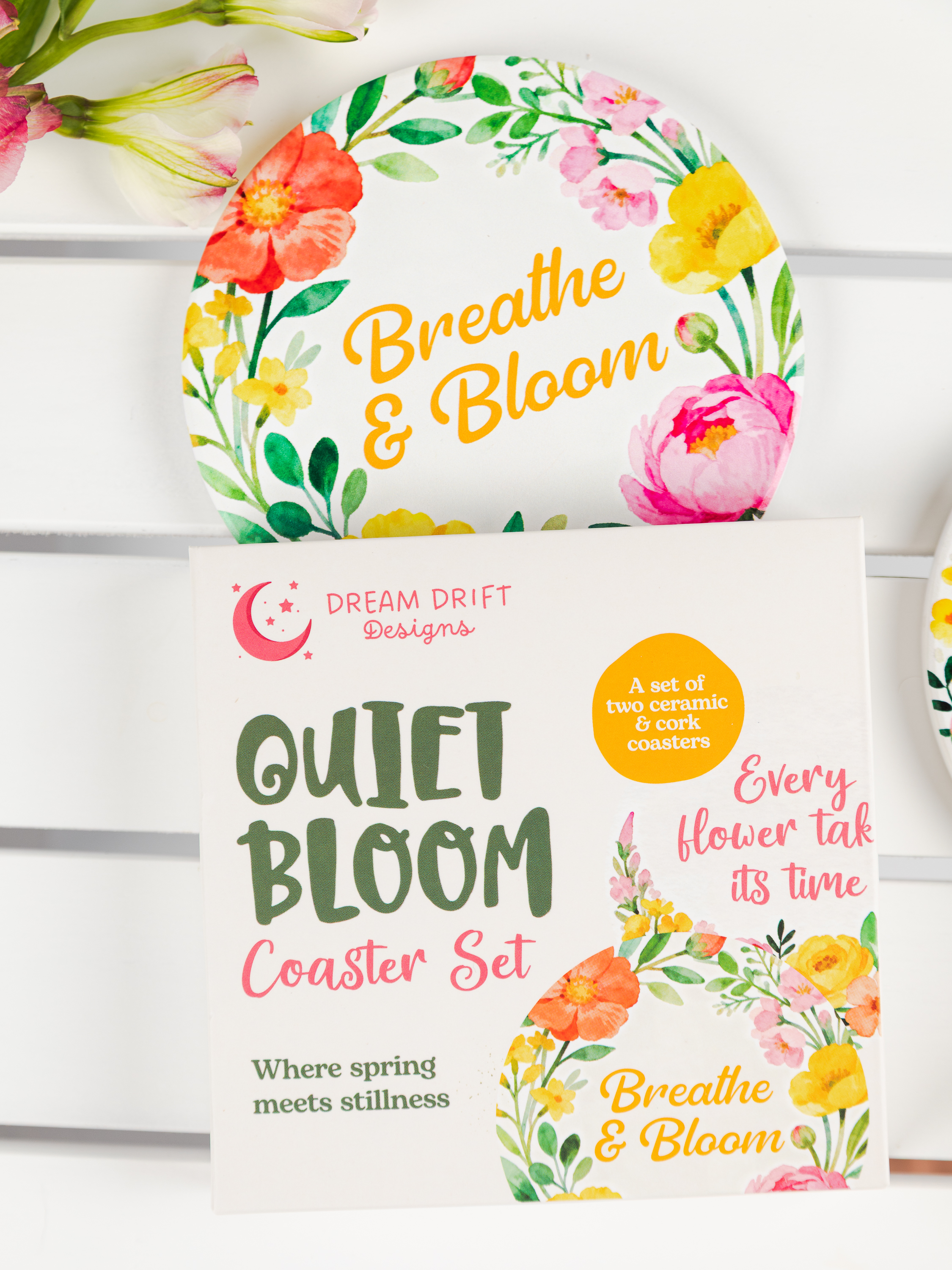 Quiet Bloom Ceramic Coasters (2-pack)