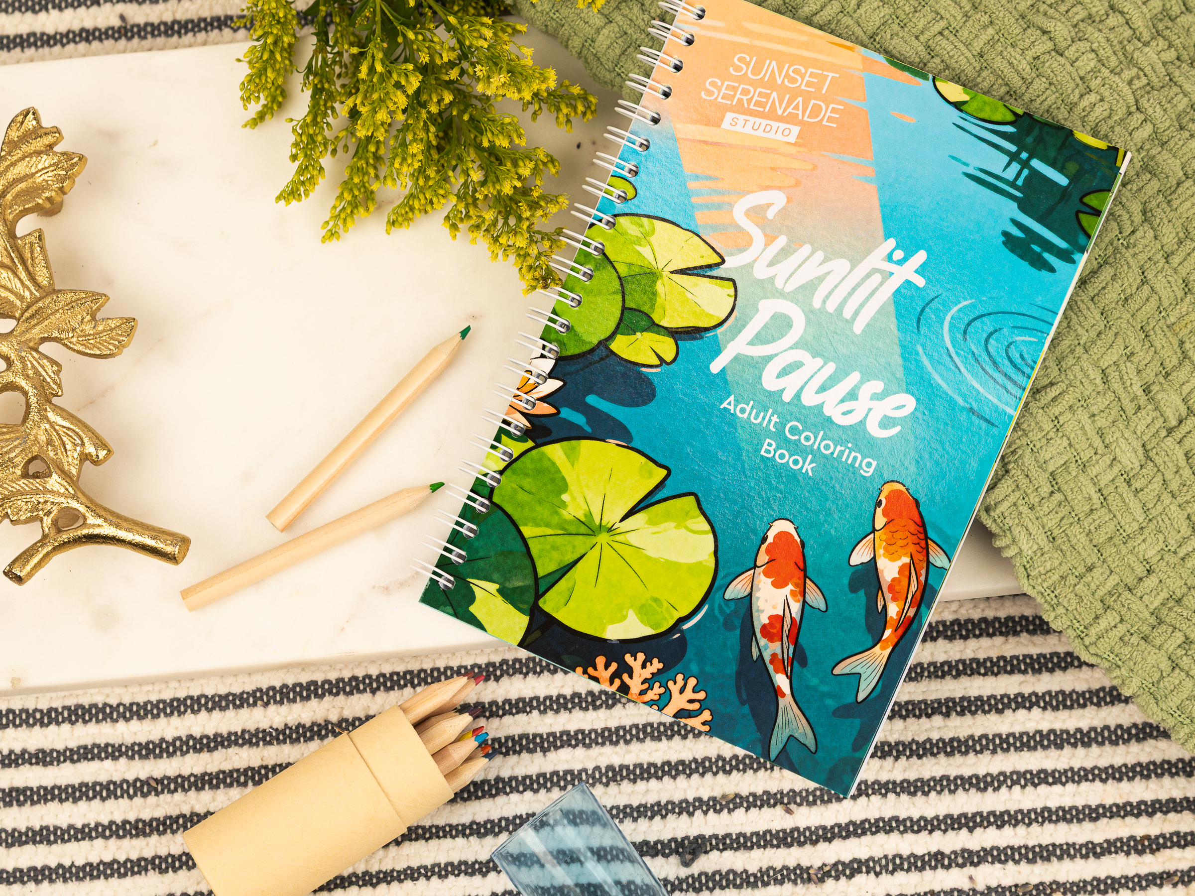  Sunlit Pause — Adult Coloring Book